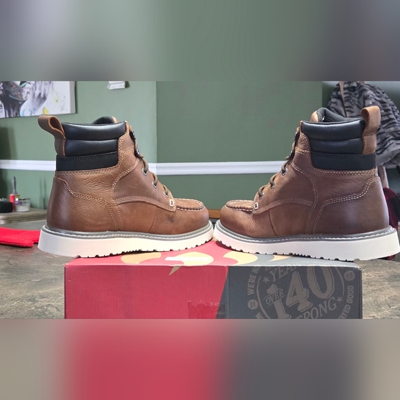 MEN'S TRADE WEDGE 6" MOC-TOE WORK BOOT #1192 - Picture 5 of 12